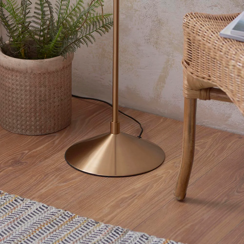 Canopus Floor Lamp - Matt Black/Aged Brass Finish E27 - Image 12