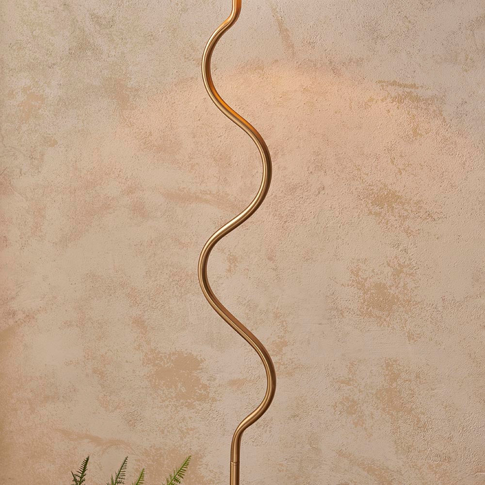Canopus Floor Lamp - Matt Black/Aged Brass Finish E27 - Image 13