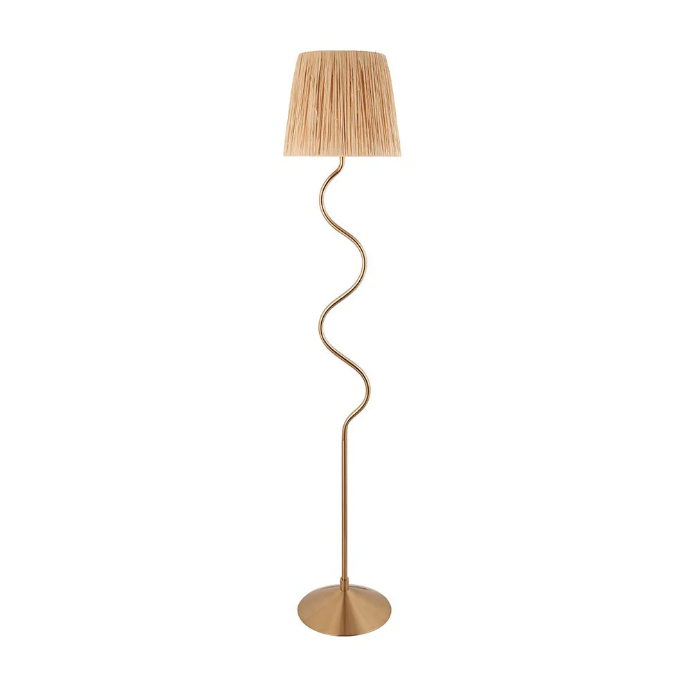 Canopus Floor Lamp - Matt Black/Aged Brass Finish E27 - Image 16