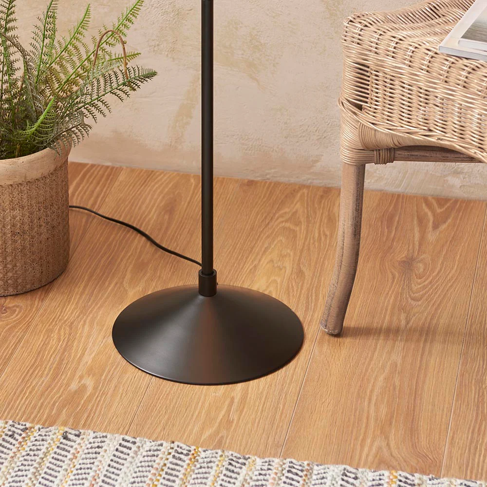 Canopus Floor Lamp - Matt Black/Aged Brass Finish E27 - Image 6