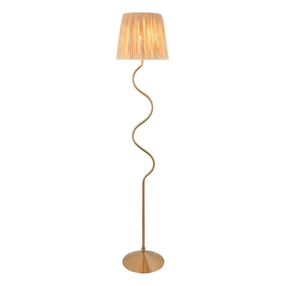 Canopus Floor Lamp - Matt Black/Aged Brass Finish E27 - Image 8