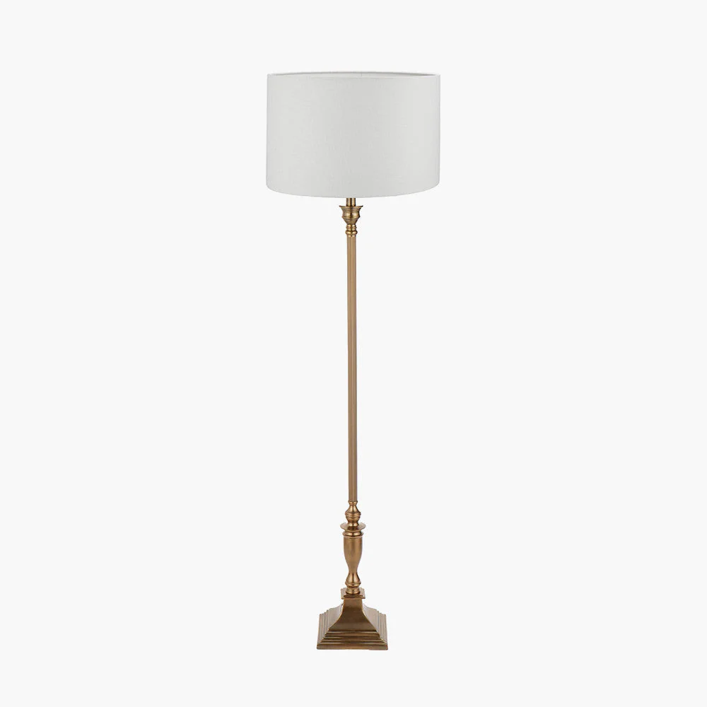 Canterbury Floor Lamp with Handloom Cylinder Lampshade - Image 2