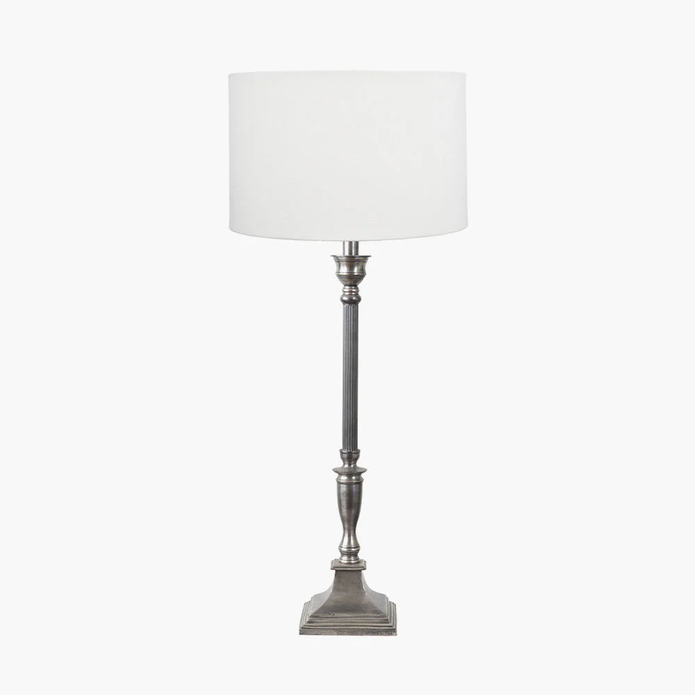 Canterbury  Metal Table Lamp Base with Cream Self Lined Linen shade - Image 2