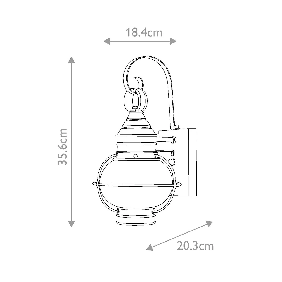 Cape Cod 1 Light Small/Medium Outdoor Wall Lantern - Sienna Bronze E27 IP23 - Image 5