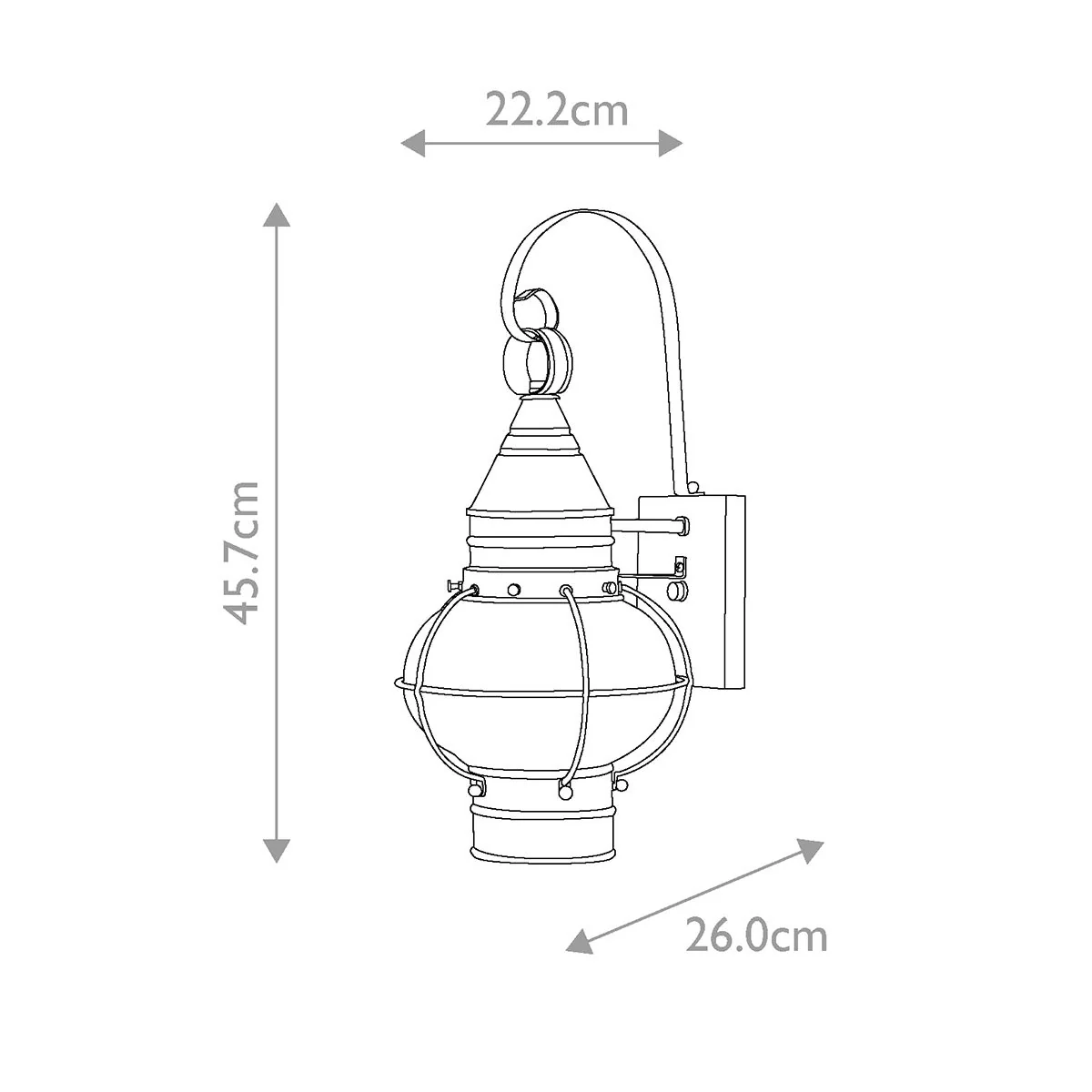 Cape Cod 1 Light Small/Medium Outdoor Wall Lantern - Sienna Bronze E27 IP23 - Image 9