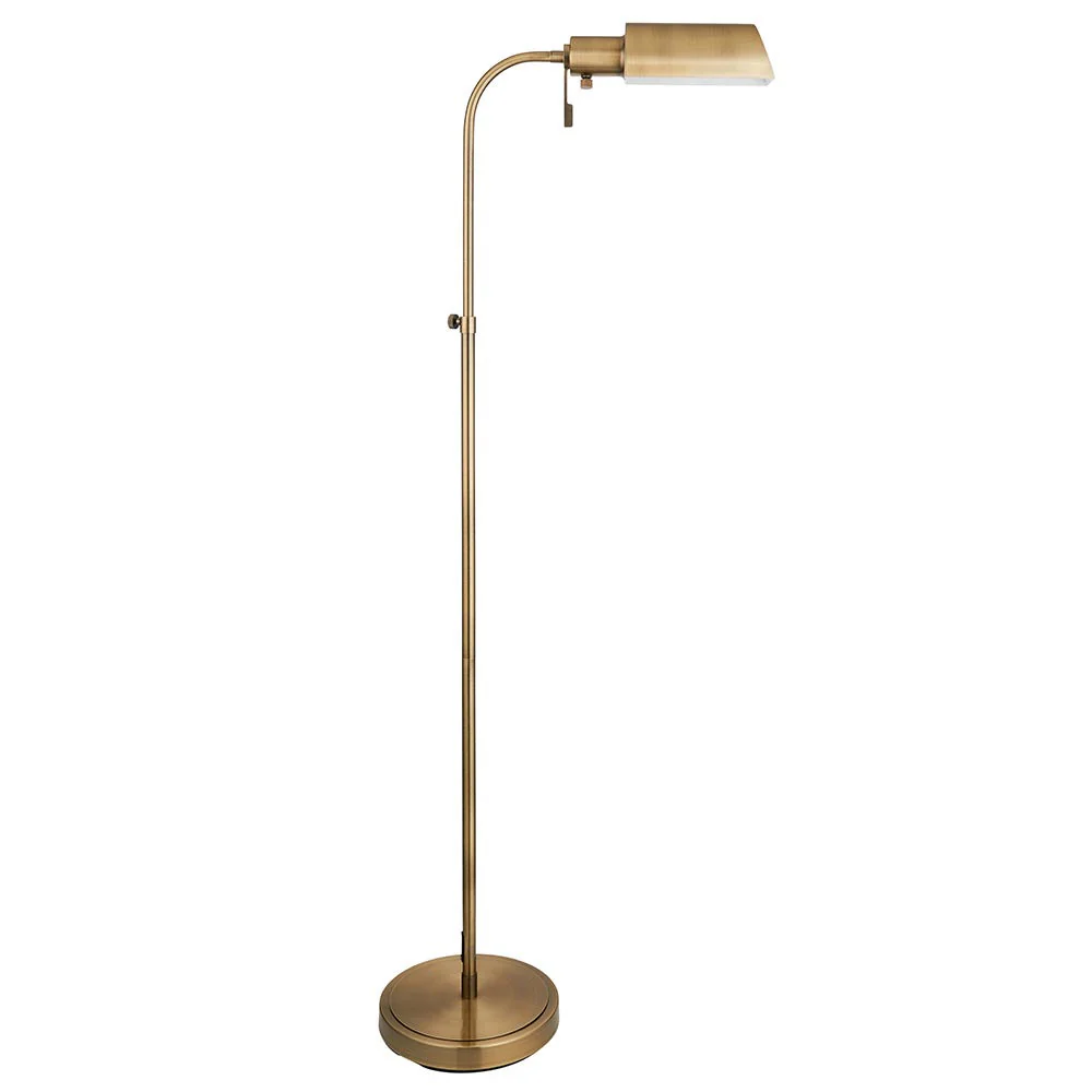Capella Reader Floor Lamp -Brass Opal/Brass Finish E27 - Image 14