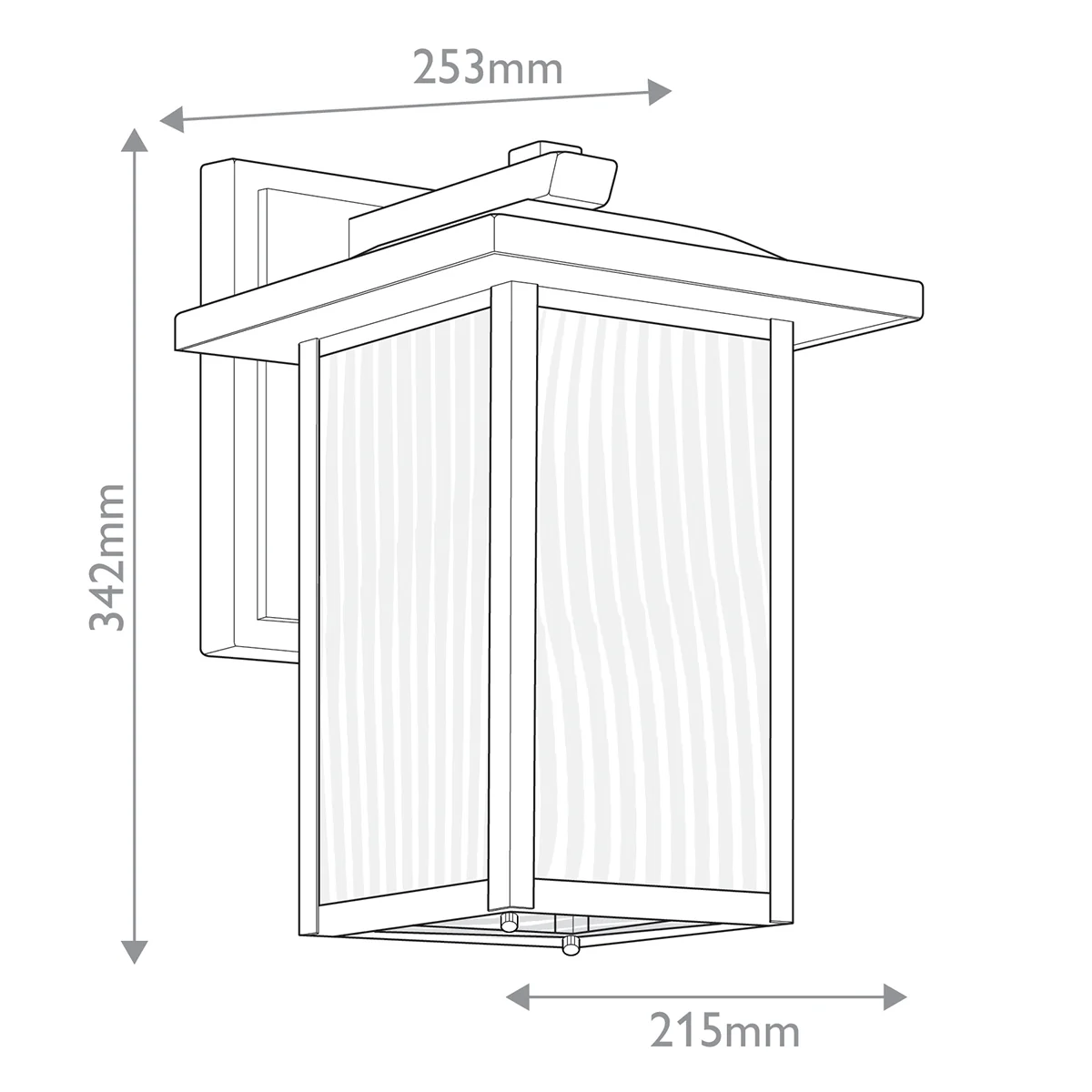 Cappanna 1 lt Exterior Wall Lantern - Textured Black  IP44 E27 - Image 18