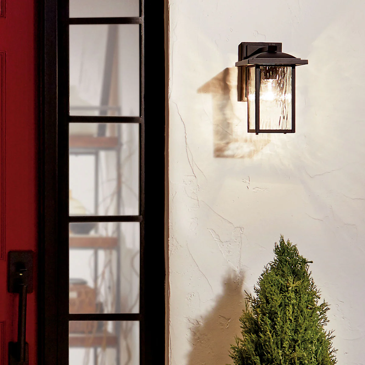 Cappanna 1 lt Exterior Wall Lantern - Textured Black  IP44 E27 - Image 2