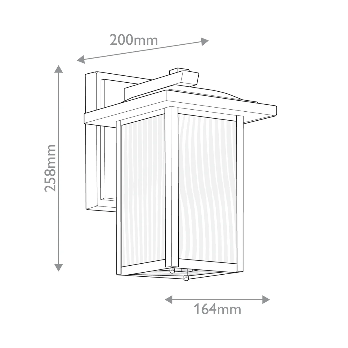 Cappanna 1 lt Exterior Wall Lantern - Textured Black  IP44 E27 - Image 9