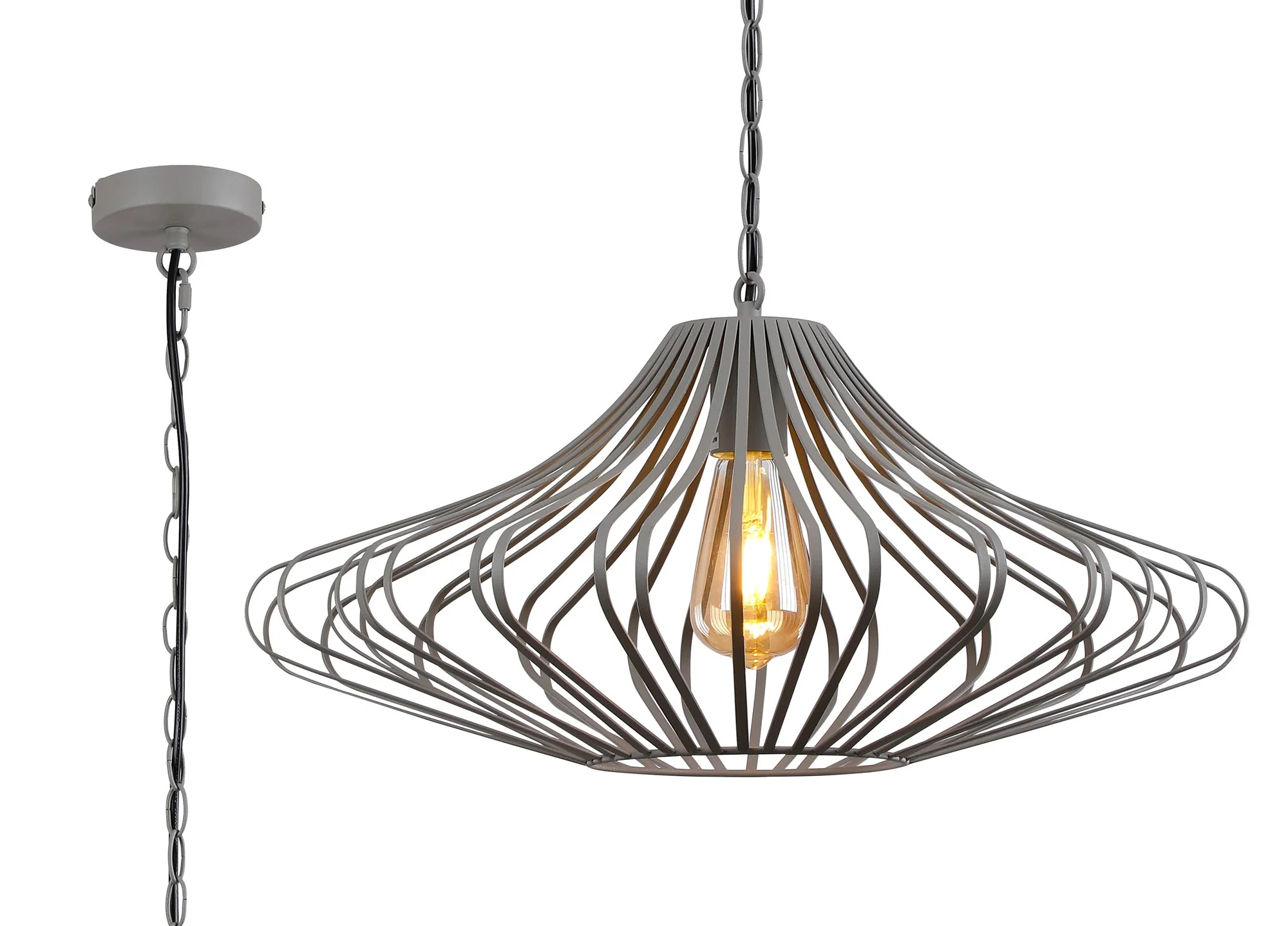 Capricorn 1Lt Pendant - Matt Black/Sand Grey - Image 2