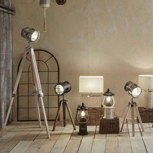 Capstan White Wash and Silver Metal Tripod Floor Lamp - Image 2