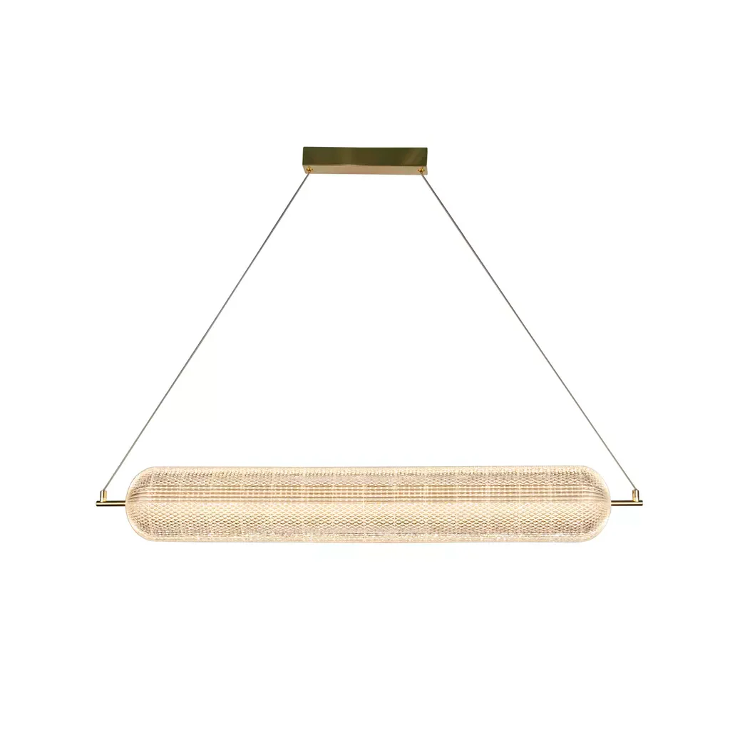 Capsule LED Convertible Pendant- Satin Brass Metal and Acryl