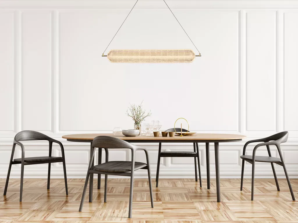 Capsule LED Convertible Pendant- Satin Brass Metal and Acryl - Image 3