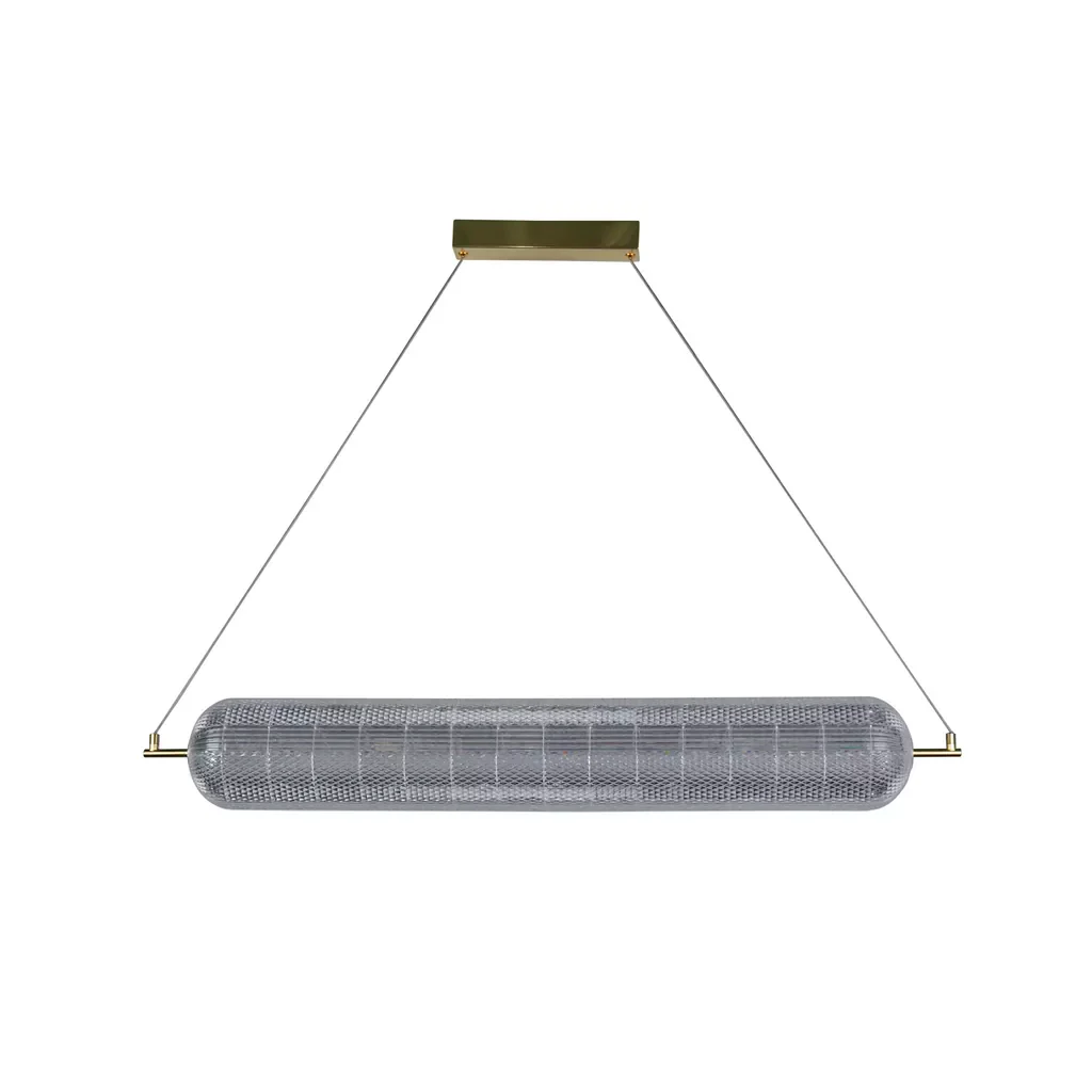 Capsule LED Convertible Pendant- Satin Brass Metal and Acryl - Image 5