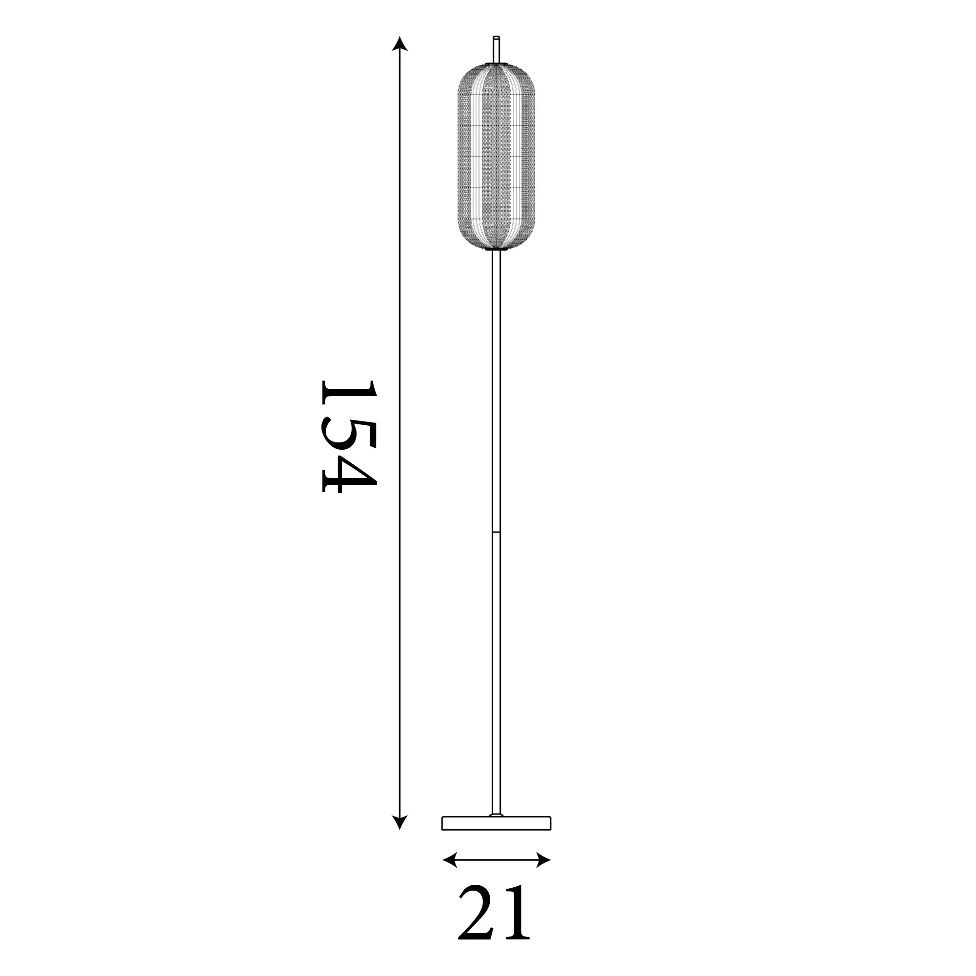 Capsule LED Floor Lamp- Satin Brass Metal and Acrylic Shade - Image 2