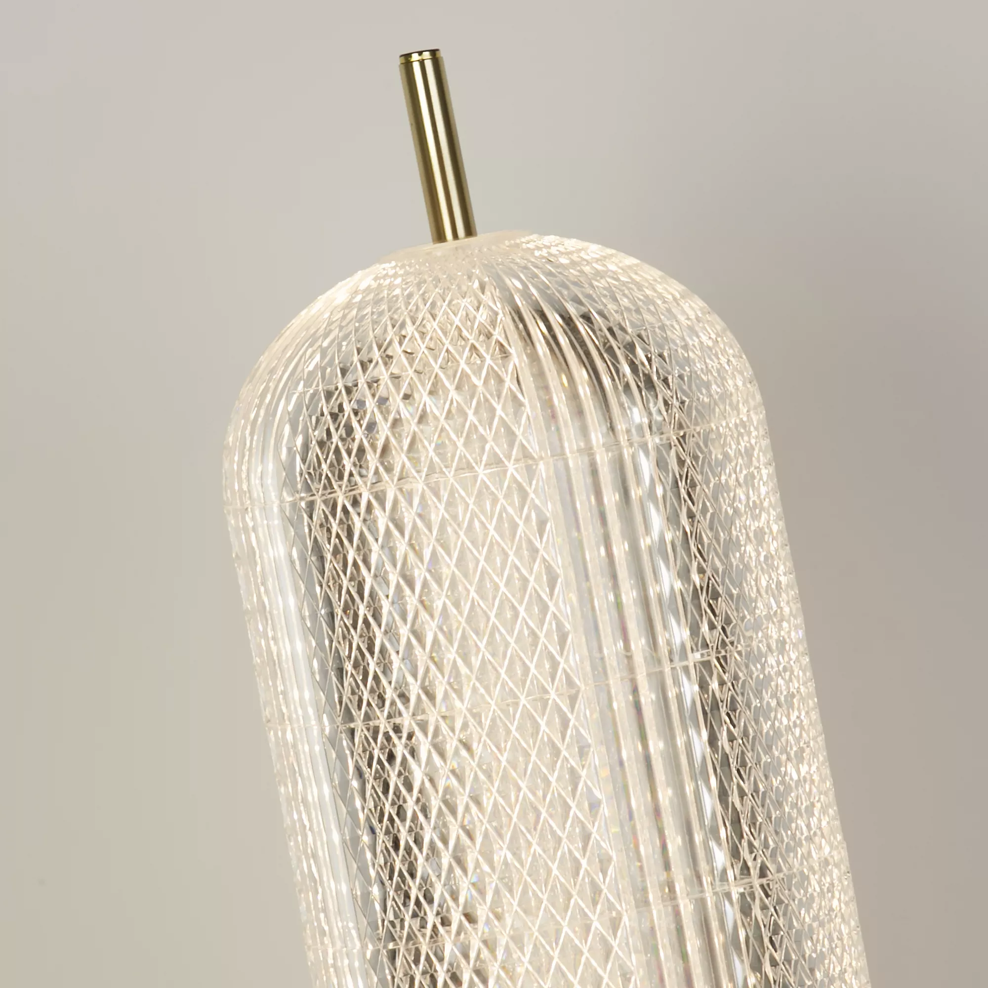 Capsule LED Table Lamp- Satin Brass Metal and Acrylic Shade - Image 4