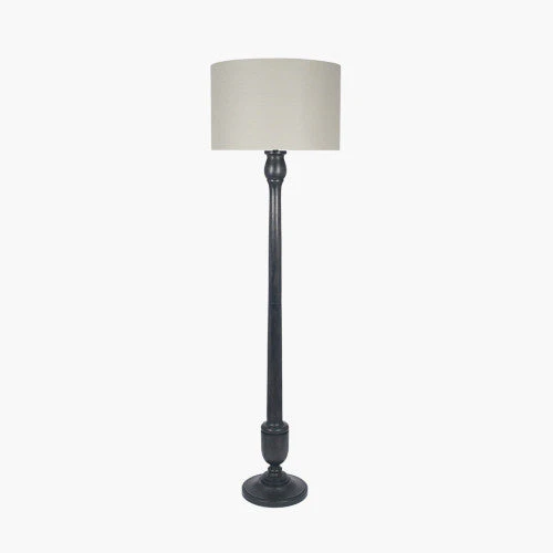 Captiva Antique Black Mango Wood Floor Lamp Base - Image 3