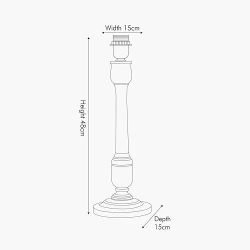 Captiva Black/White Wash Wood Table Lamp  - Base Only - Image 3