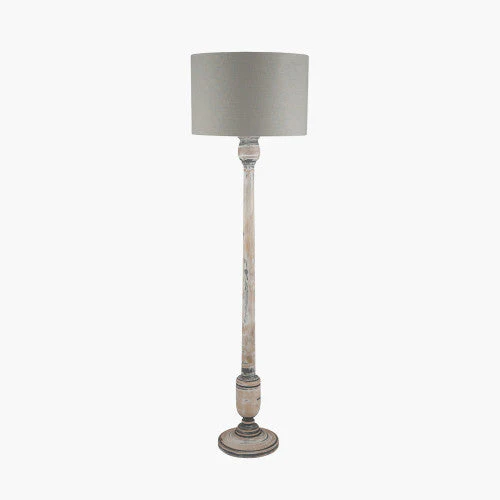 Captiva Grey Wash Mango Wood Floor Lamp Base - Image 3