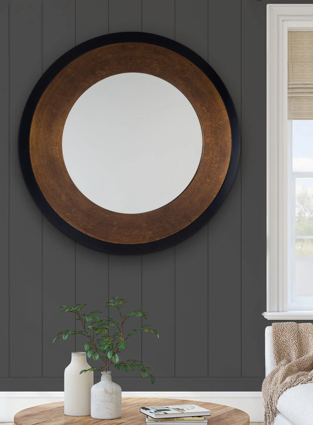 Cara Round Mirror Mottled Bronze -  Small and Large - Image 3