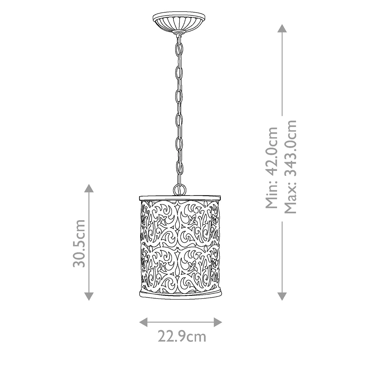 Carabel 1 Light Mini Pendant - Brushed Champagne - Image 7
