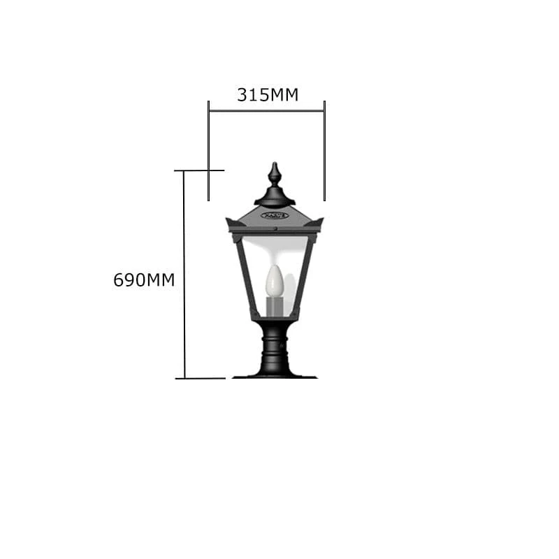 Cardross 1Lt Flat Pier Lamp - Cast Iron - Image 7