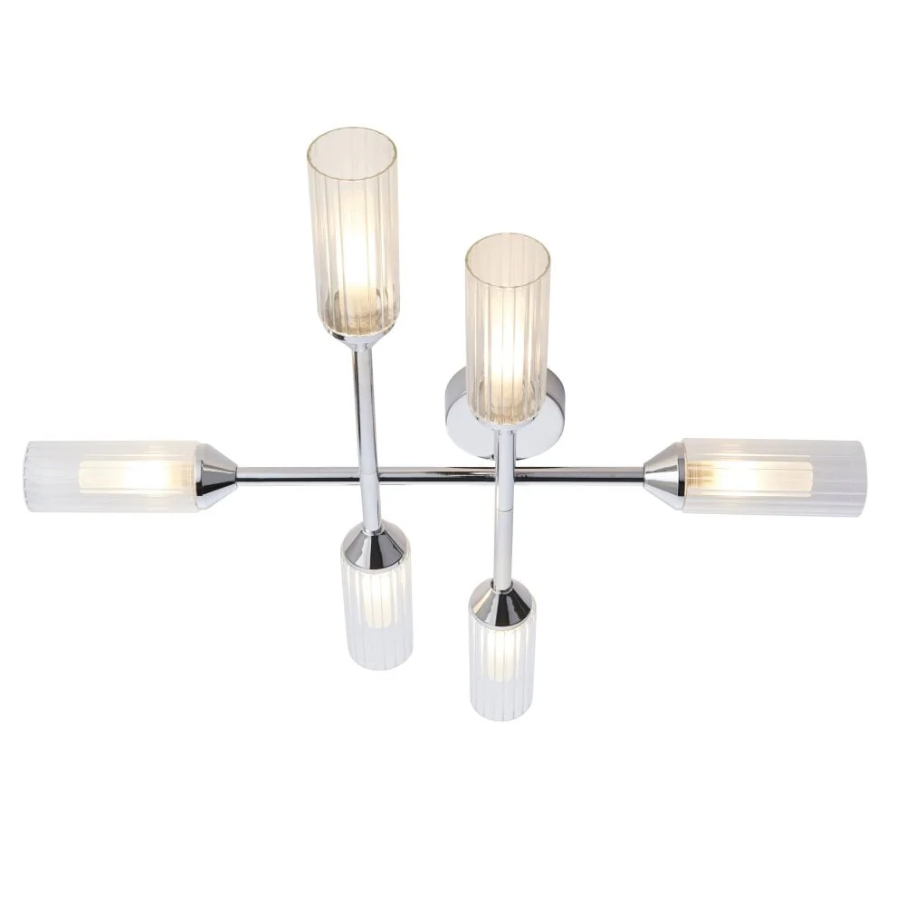Carlisle 4/6Lt Centre Ceiling Light IP44 - Chrome - Image 4