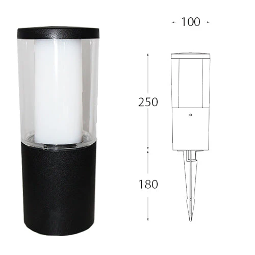 Carlo 250 mm Grey/Black Clear LED 3.5W CCT Bollard Spike Light - Image 4