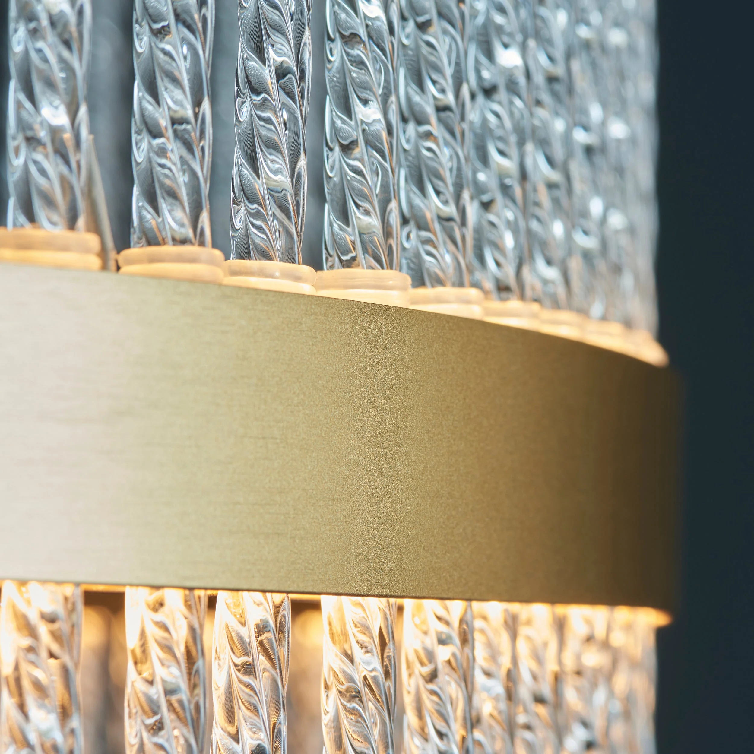 Carmen Glass Rod Ceiling Light - Brushed Gold / Chrome Various Sizes - Image 10