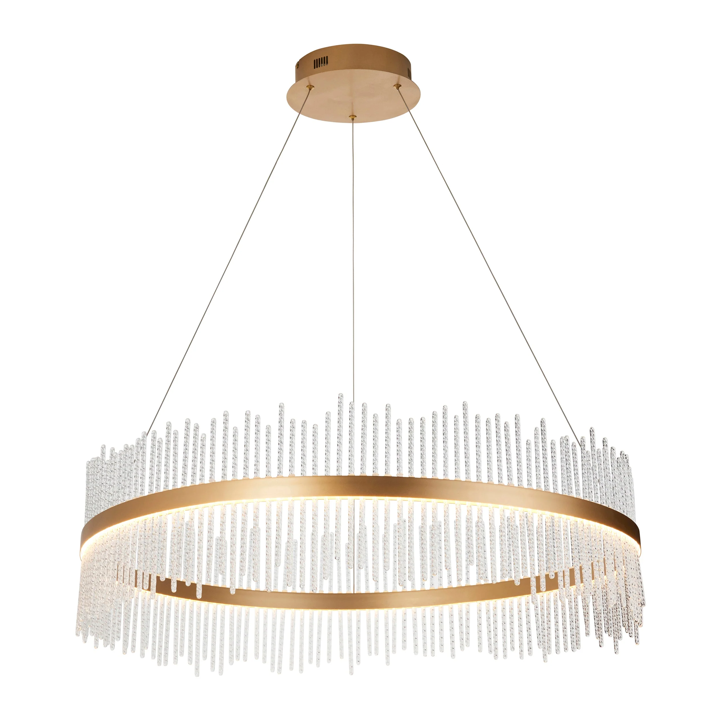Carmen Glass Rod Ceiling Light - Brushed Gold / Chrome Various Sizes - Image 15