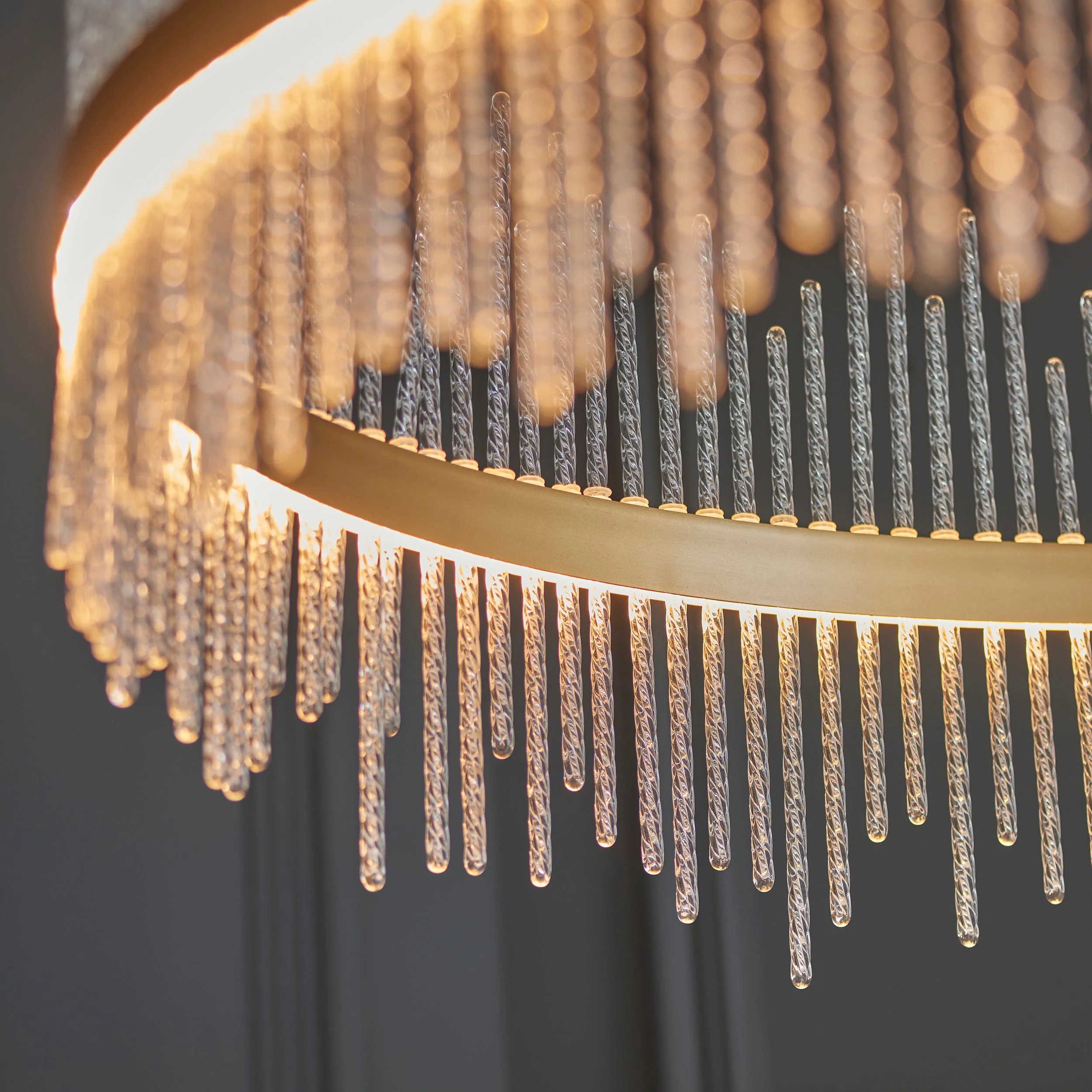 Carmen Glass Rod Ceiling Light - Brushed Gold / Chrome Various Sizes - Image 20