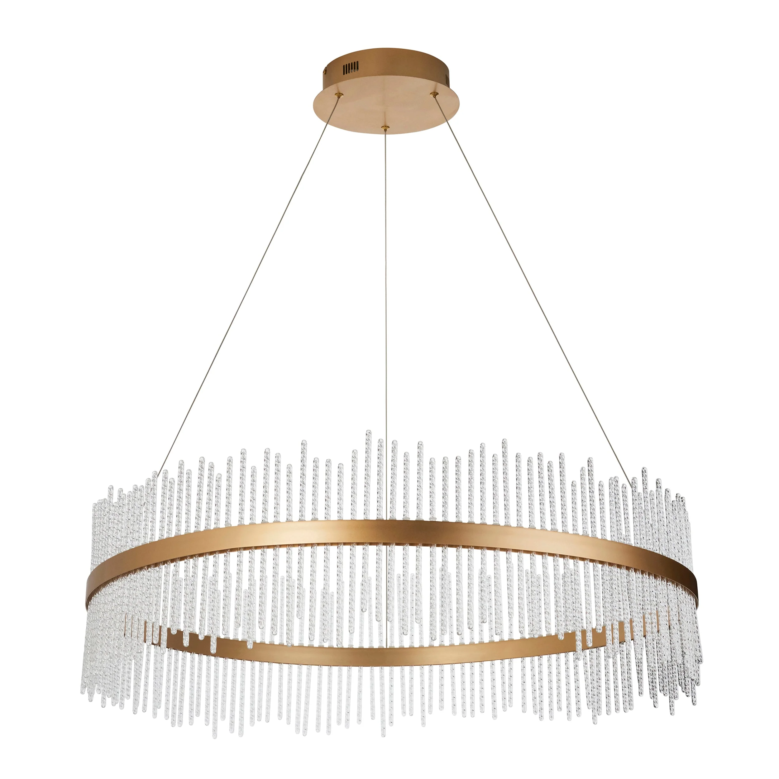 Carmen Glass Rod Ceiling Light - Brushed Gold / Chrome Various Sizes - Image 22