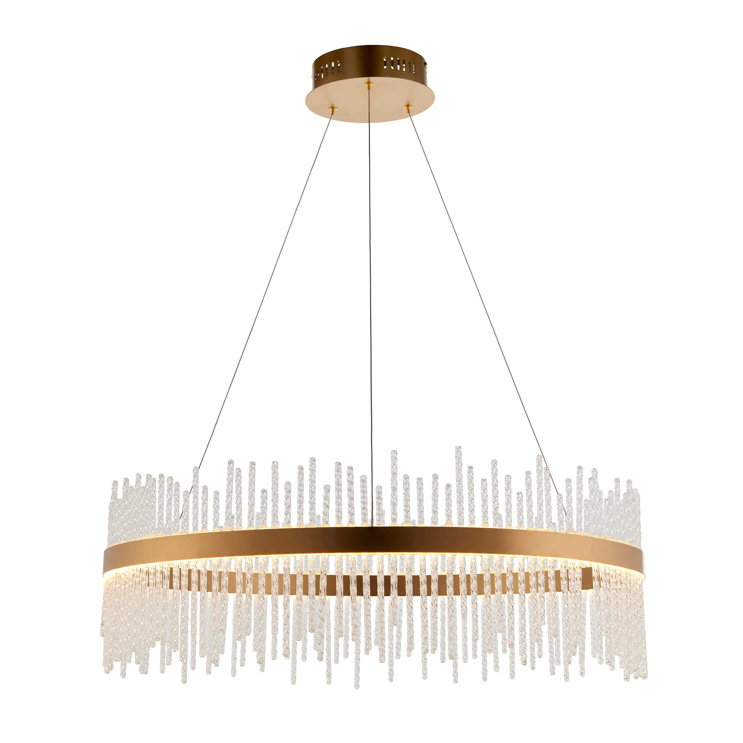 Carmen Glass Rod Ceiling Light - Brushed Gold / Chrome Various Sizes - Image 24