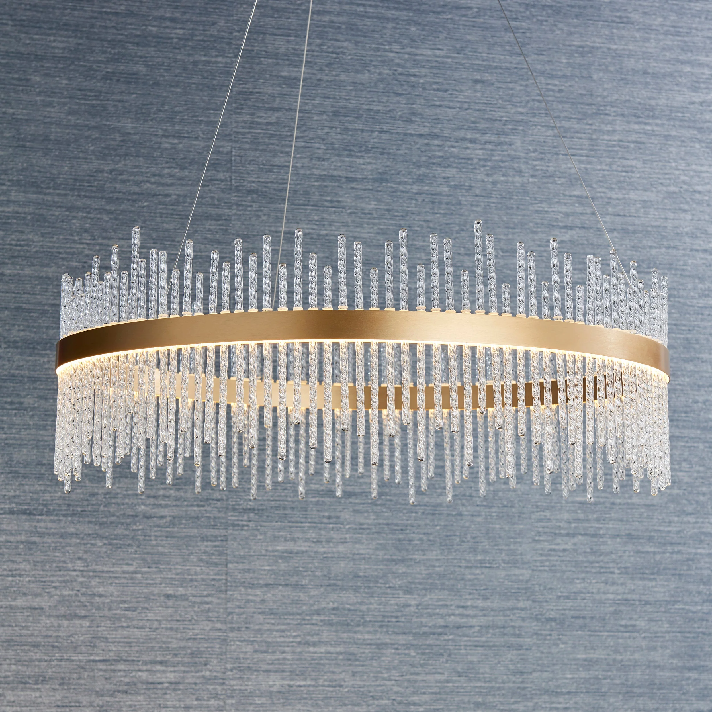 Carmen Glass Rod Ceiling Light - Brushed Gold / Chrome Various Sizes - Image 25