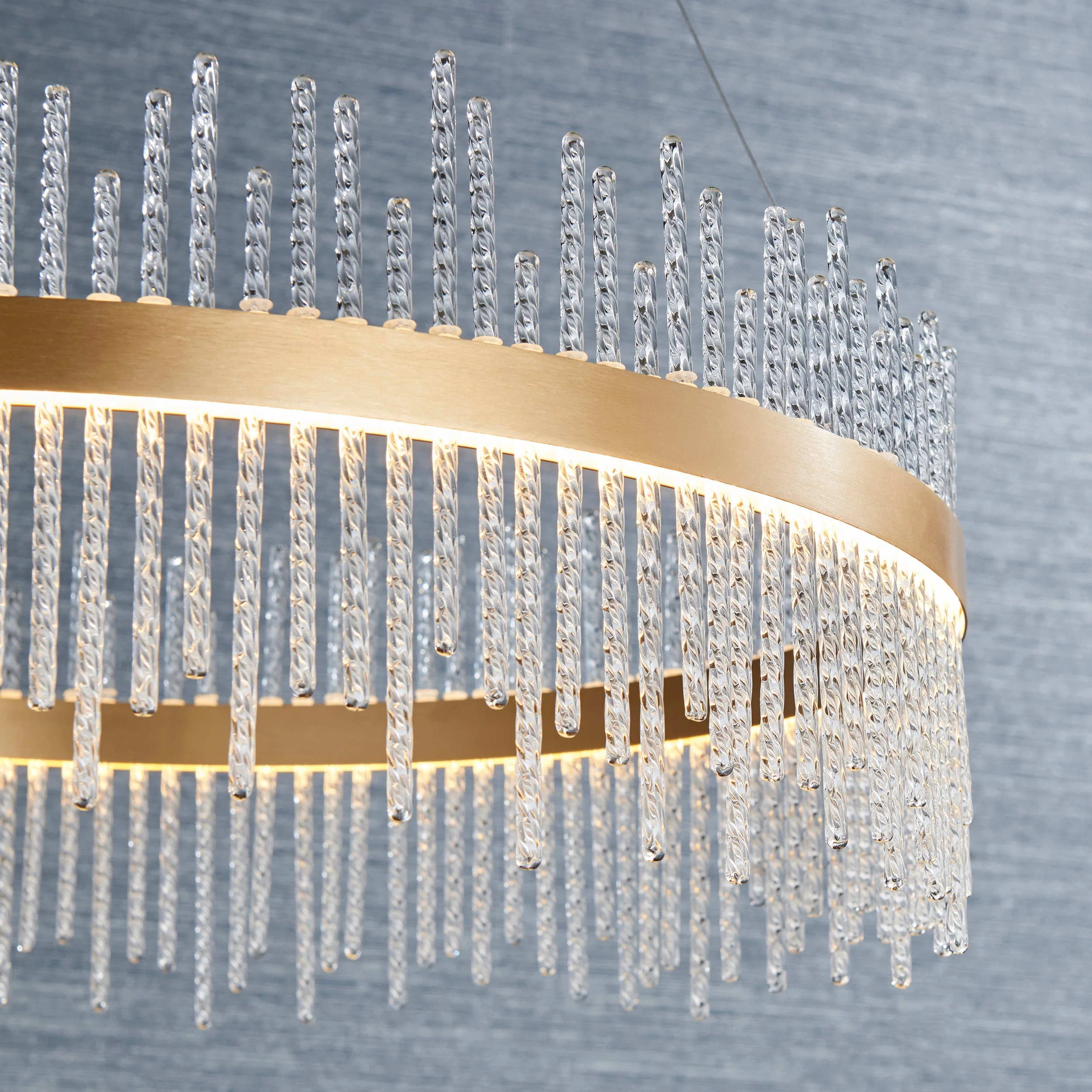 Carmen Glass Rod Ceiling Light - Brushed Gold / Chrome Various Sizes - Image 27