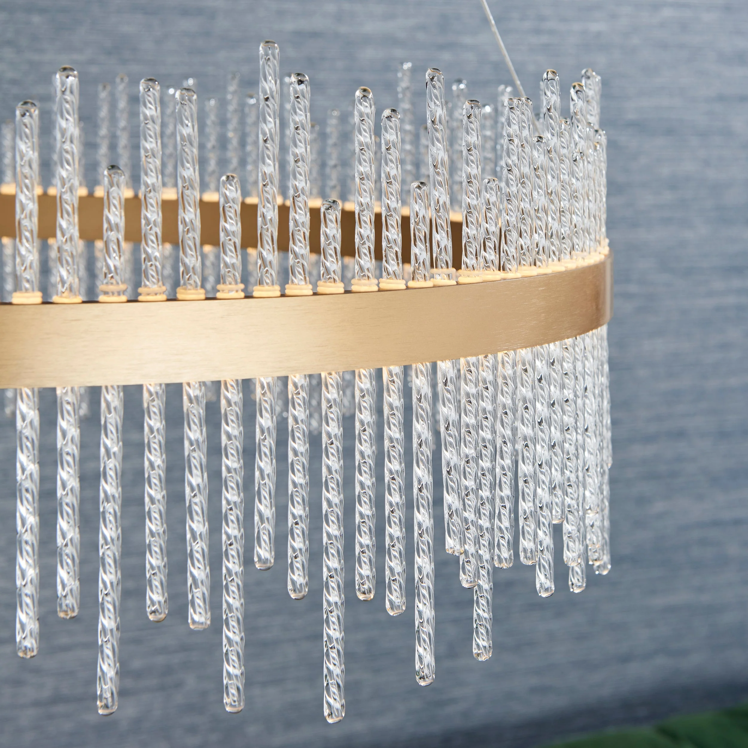 Carmen Glass Rod Ceiling Light - Brushed Gold / Chrome Various Sizes - Image 28