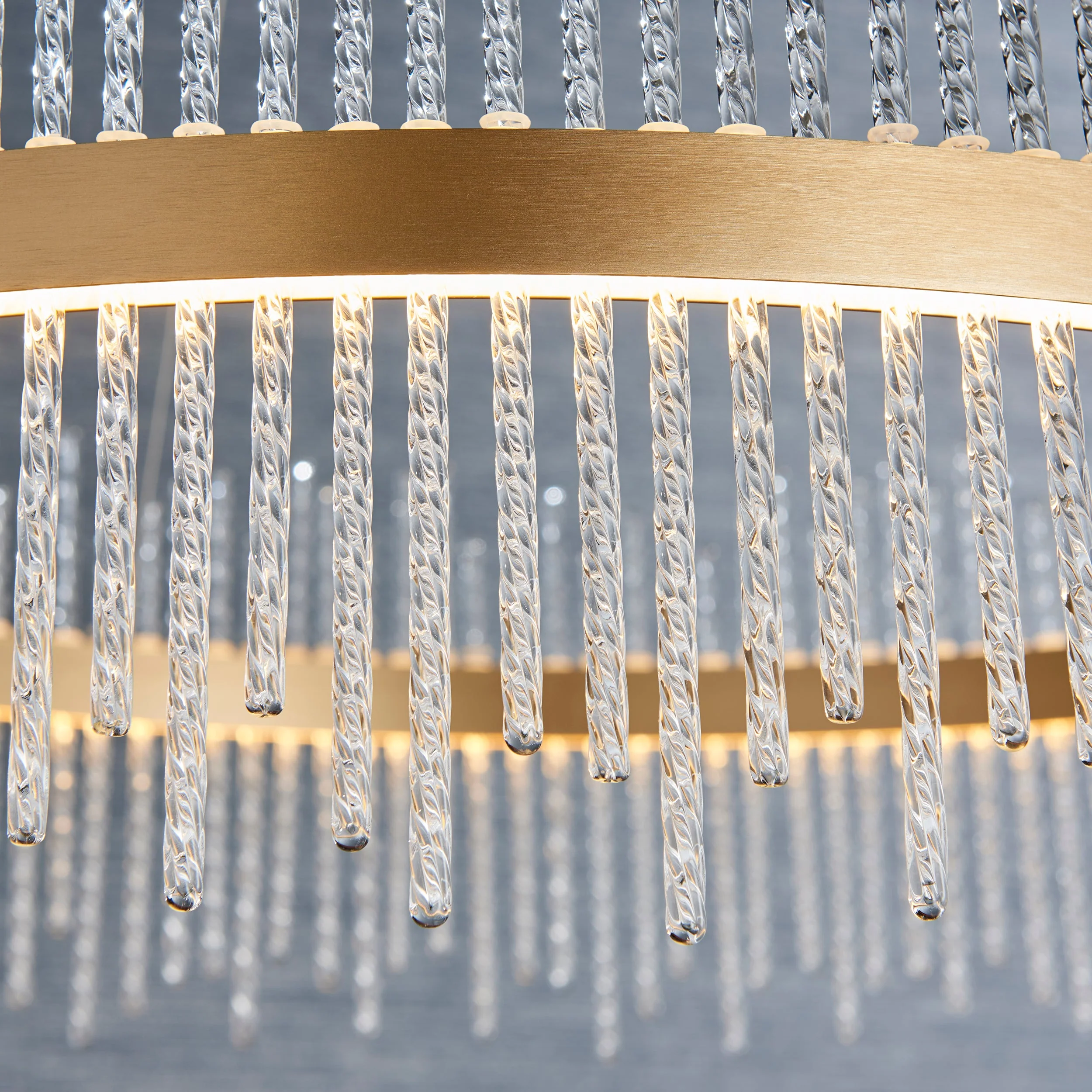 Carmen Glass Rod Ceiling Light - Brushed Gold / Chrome Various Sizes - Image 29