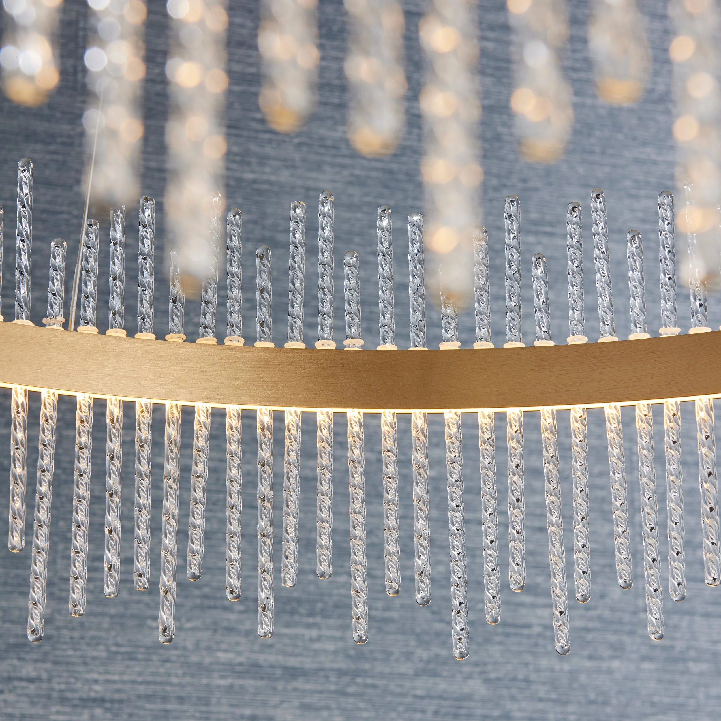 Carmen Glass Rod Ceiling Light - Brushed Gold / Chrome Various Sizes - Image 30