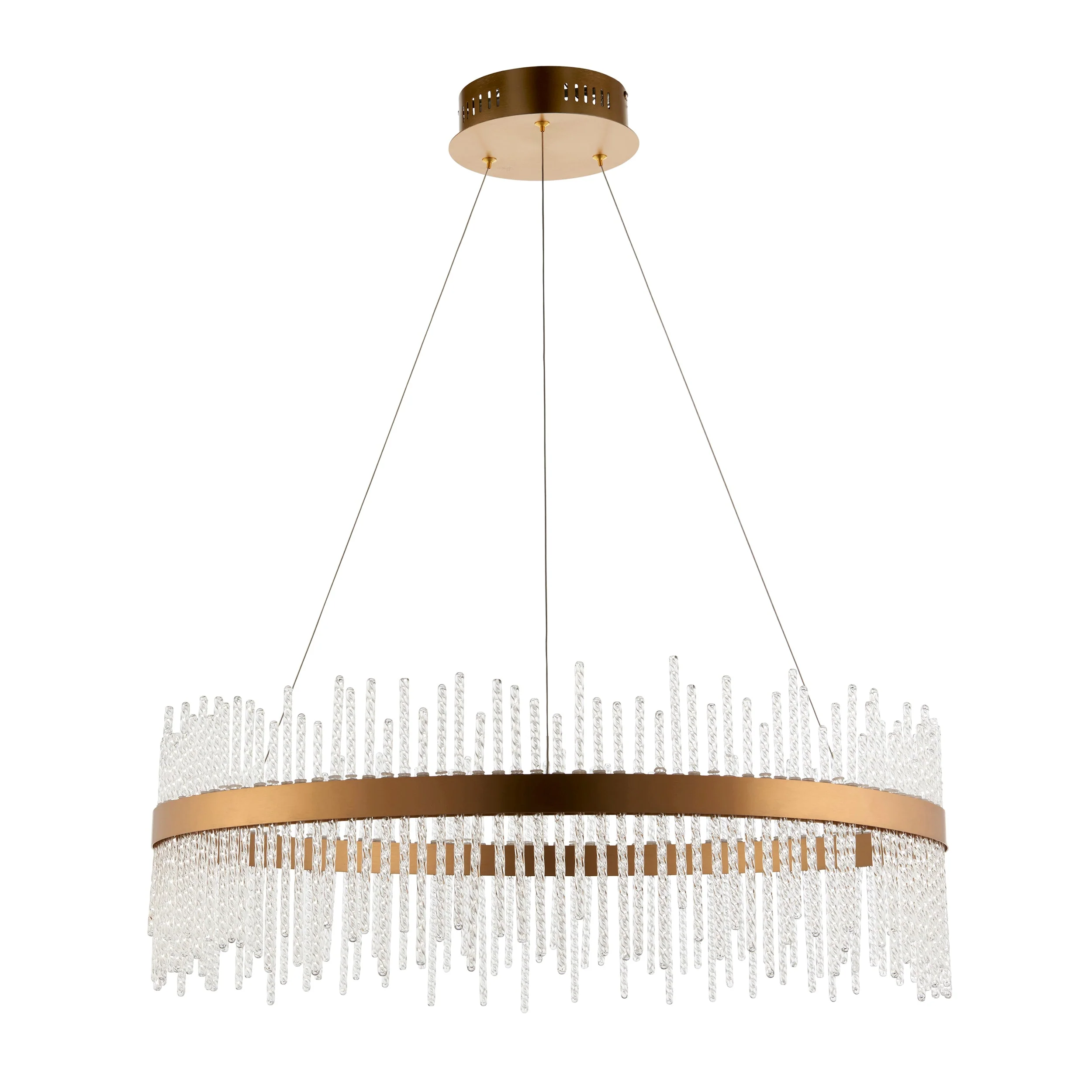 Carmen Glass Rod Ceiling Light - Brushed Gold / Chrome Various Sizes - Image 31