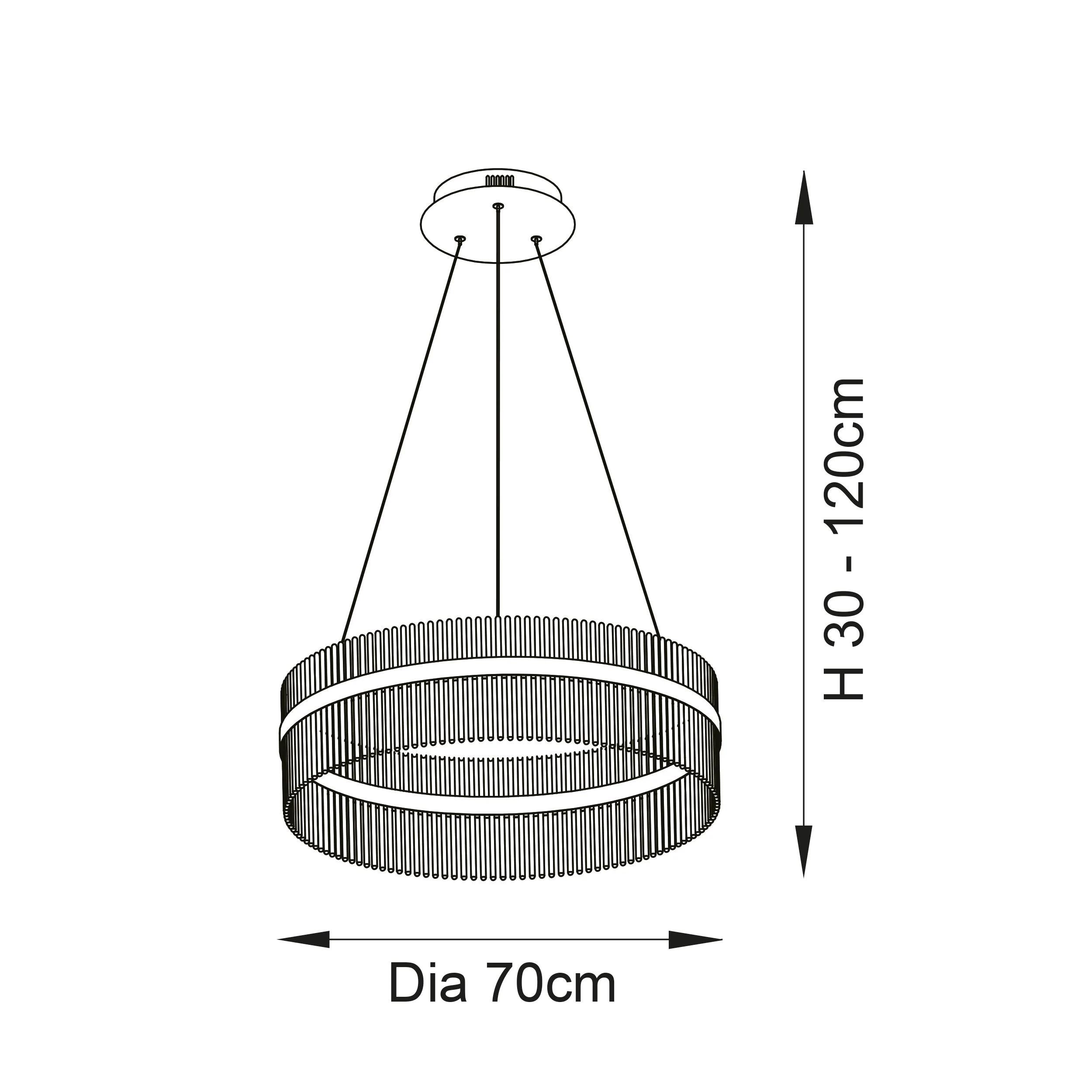 Carmen Glass Rod Ceiling Light - Brushed Gold / Chrome Various Sizes - Image 4