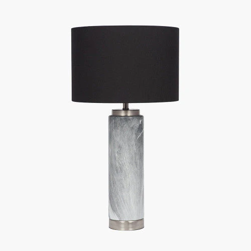 Carrara Marble Effect Ceramic Table Lamp - Small/Large - Image 9