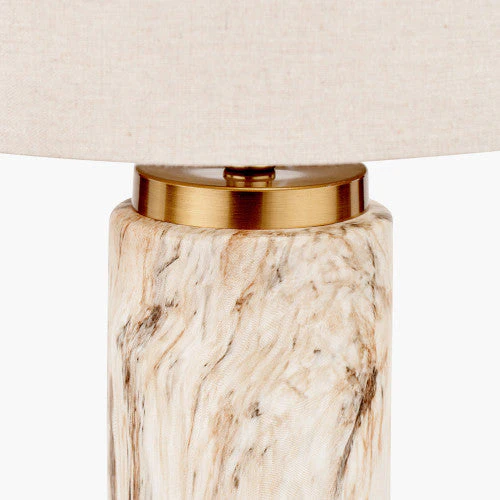 Carrara Natural Stone Effect Ceramic Tall Table Lamp - Image 3