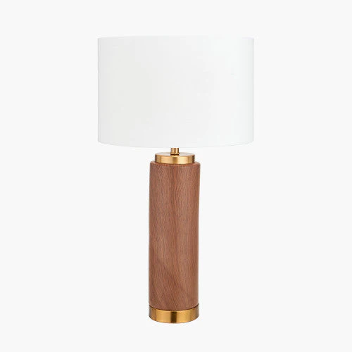 Carrara Wood Effect Ceramic Tall Table Lamp - Image 10