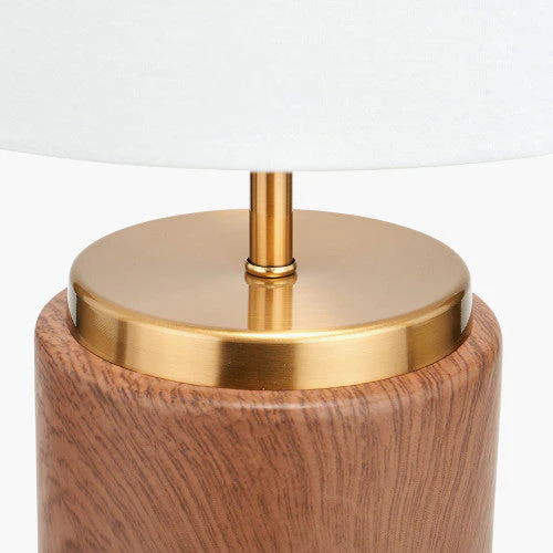 Carrara Wood Effect Ceramic Tall Table Lamp - Image 3