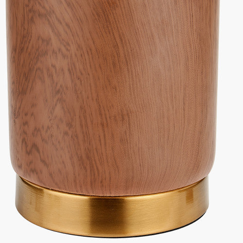 Carrara Wood Effect Ceramic Tall Table Lamp - Image 4