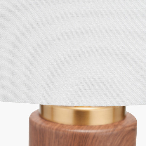 Carrara Wood Effect Ceramic Tall Table Lamp - Image 6