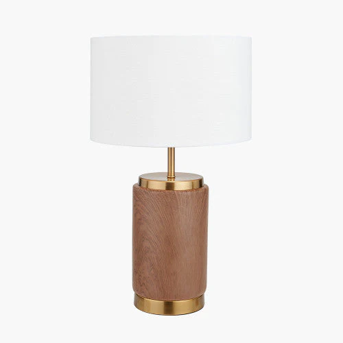 Carrara Wood Effect Ceramic Tall Table Lamp - Image 9
