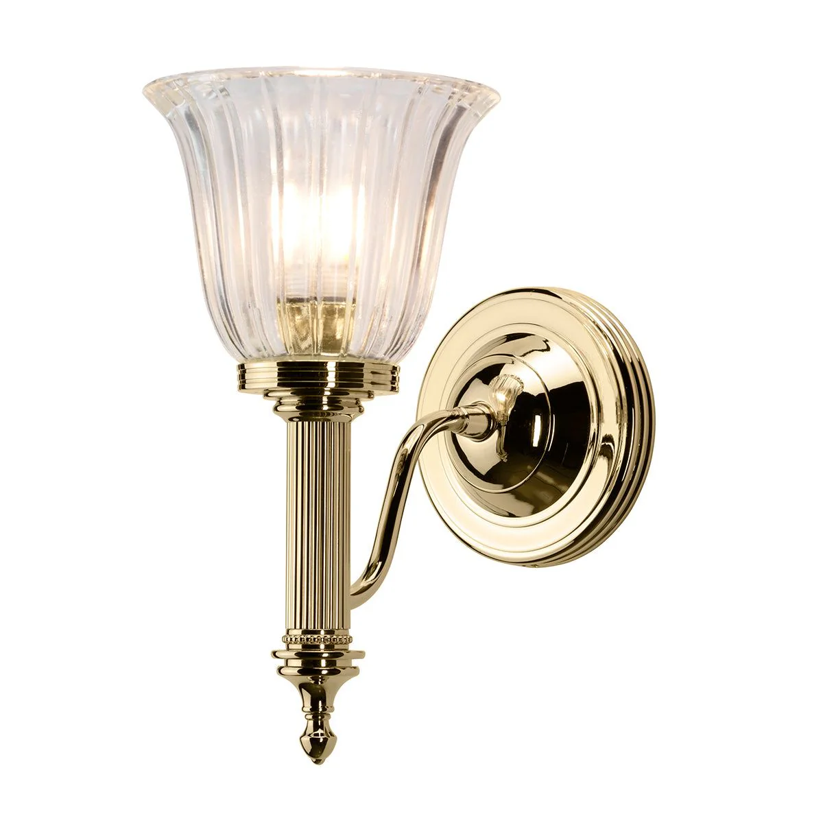 Carroll 1Lt Bathroom Wall IP44 – Polished Brass/Polished Chrome/Polished Nickel