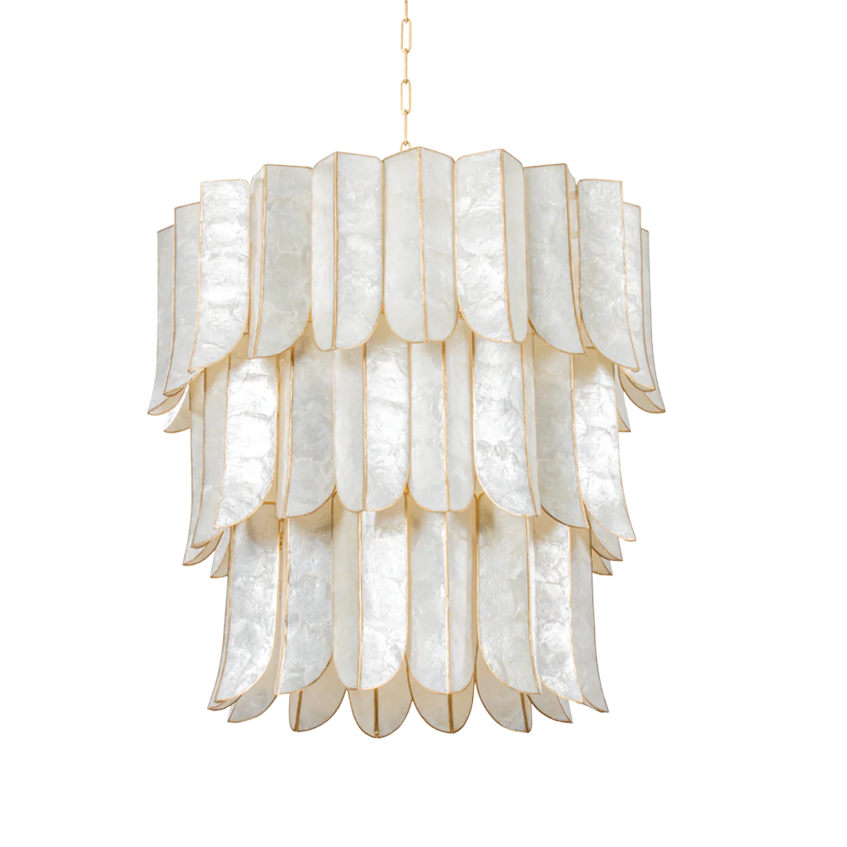 Cartagena 7/16Lt Chandelier - Capiz & Gold - Image 2