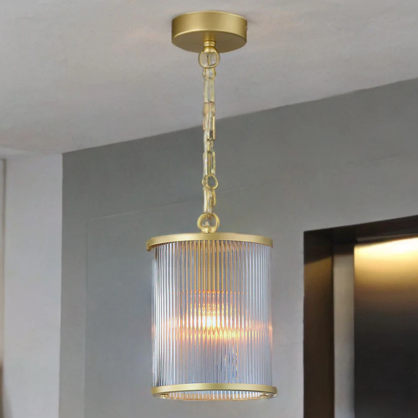 CARTER RIBBON GLASS PENDANT - Matt Black/ Painted Gold - Image 2